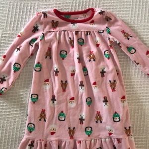 VGUC Christmas Fleece Nightgown 2T